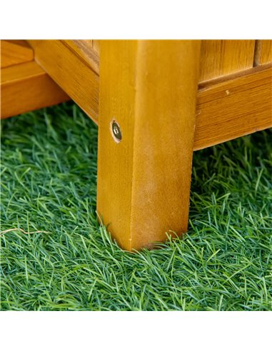 Outsunny Wooden Garden Corner Bench with Planter Combination, Planter Box with Garden Bench Seat for Patio, Park and Deck, Brown