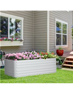 Outsunny 180 x 90 x 59 cm Galvanised Steel Outdoor Planter, Grey 845-774V00LG 2