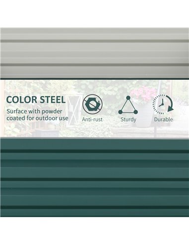 Outsunny Metal Raised Garden Bed, Square Planter Box for Vegetables, Flowers, Herbs, Weatherized Steel, 120 x 120 x 30 cm, Green