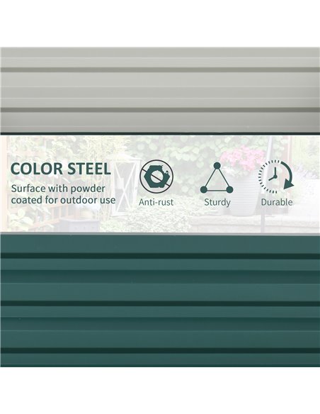 Outsunny Metal Raised Garden Bed, Square Planter Box for Vegetables, Flowers, Herbs, Weatherized Steel, 120 x 120 x 30 cm, Green - pic 54175 | FastDaddyshop