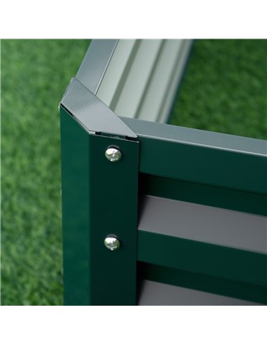 Outsunny Metal Raised Garden Bed, Square Planter Box for Vegetables, Flowers, Herbs, Weatherized Steel, 120 x 120 x 30 cm, Green