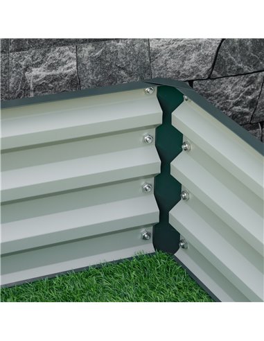 Outsunny Metal Raised Garden Bed, Square Planter Box for Vegetables, Flowers, Herbs, Weatherized Steel, 120 x 120 x 30 cm, Green
