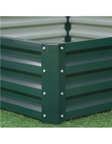 Outsunny Metal Raised Garden Bed, Square Planter Box for Vegetables, Flowers, Herbs, Weatherized Steel, 120 x 120 x 30 cm, Green