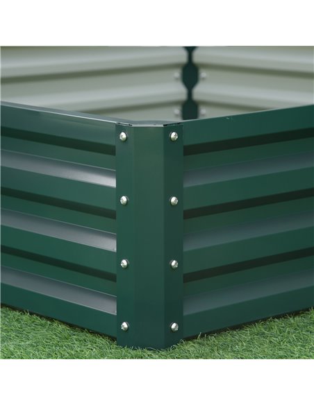 Outsunny Metal Raised Garden Bed, Square Planter Box for Vegetables, Flowers, Herbs, Weatherized Steel, 120 x 120 x 30 cm, Green - pic 54179 | FastDaddyshop
