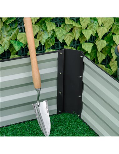 Outsunny Metal Raised Garden Bed Planter Box Outdoor Planters for Growing Flowers, Herbs, Grey, 241x90.5x30cm 845-518GY