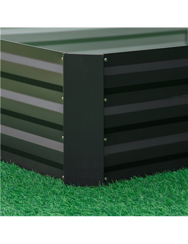 Outsunny Metal Raised Garden Bed Planter Box Outdoor Planters for Growing Flowers, Herbs, Grey, 241x90.5x30cm 845-518GY