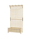 Outsunny Raised Bed with Drainage Holes, Wood Planter with Trellis, Natural 845-792V00ND