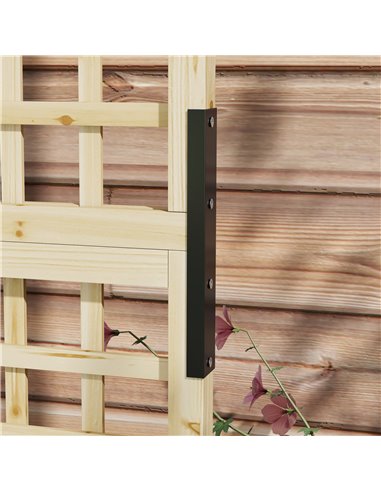 Outsunny Raised Bed with Drainage Holes, Wood Planter with Trellis for Climbing Plants to Grow Vegetables, Flowers, Natural 845-
