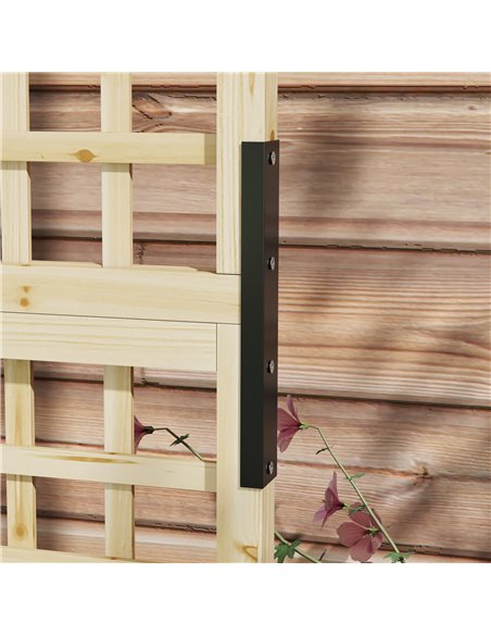 Outsunny Raised Bed with Drainage Holes, Wood Planter with Trellis for Climbing Plants to Grow Vegetables, Flowers, Natural 845- - pic 54304 | FastDaddyshop