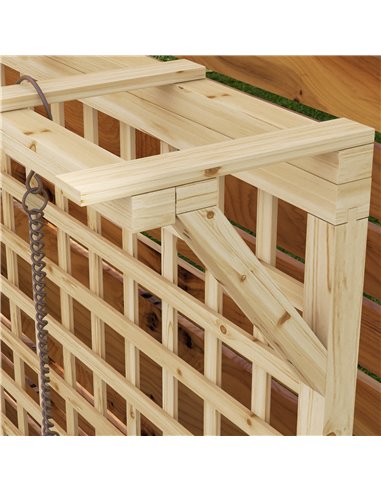Outsunny Raised Bed with Drainage Holes, Wood Planter with Trellis for Climbing Plants to Grow Vegetables, Flowers, Natural 845-