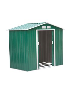 Outsunny 7ft x 4ft Lockable Garden Shed, Roofed Tool Metal Storage, Green 845-030GN