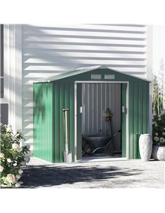 Outsunny 7ft x 4ft Lockable Garden Shed, Roofed Tool Metal Storage, Green 845-030GN 2