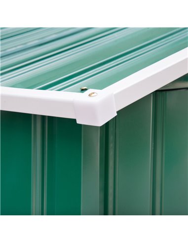 Outsunny 7ft x 4ft Lockable Garden Shed Large Patio Roofed Tool Metal Storage Building Foundation Sheds Box Outdoor Furniture, G