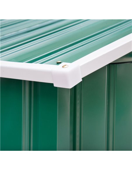 Outsunny 7ft x 4ft Lockable Garden Shed Large Patio Roofed Tool Metal Storage Building Foundation Sheds Box Outdoor Furniture, G - pic 54313 | FastDaddyshop