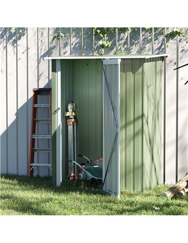 Outsunny Garden Storage Shed, Outdoor Tool Shed, Light Green 845-328V01YG
