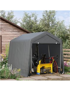 Outsunny Garden Storage Tent, Heavy Duty Bike Shed, Dark Grey 845-697V01CG 2