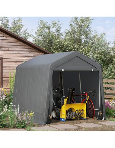 Outsunny Garden Storage Tent, Heavy Duty Bike Shed, Dark Grey 845-697V01CG