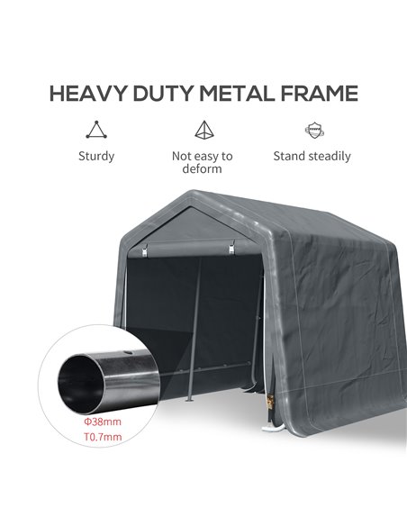 Outsunny Garden Storage Tent, Heavy Duty Bike Shed, Patio Storage Shelter w/ Metal Frame and Double Zipper Doors, 2.8m x 2.4m x  - pic 54381 | FastDaddyshop