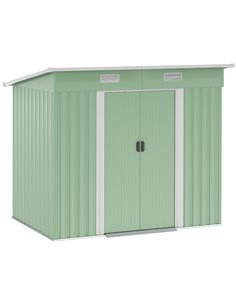 Outsunny 6.8 x 4.3ft Outdoor Garden Storage Shed, Light Green 845-496YG