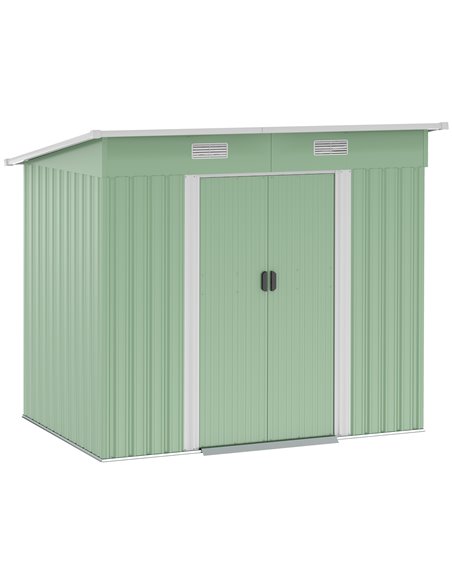 Outsunny 6.8 x 4.3ft Outdoor Garden Storage Shed, Light Green 845-496YG - pic 54387 | FastDaddyshop