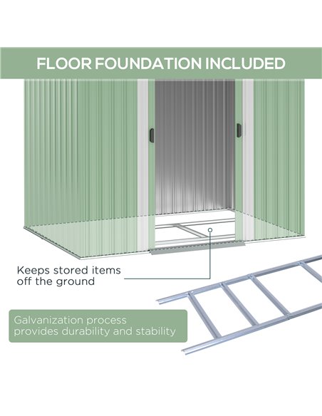 Outsunny 6.8 x 4.3ft Outdoor Garden Storage Shed, Tool Storage Box for Backyard, Patio and Lawn, Light Green 845-496YG - pic 54390 | FastDaddyshop