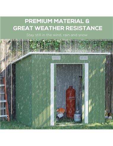 Outsunny 6.8 x 4.3ft Outdoor Garden Storage Shed, Tool Storage Box for Backyard, Patio and Lawn, Light Green 845-496YG