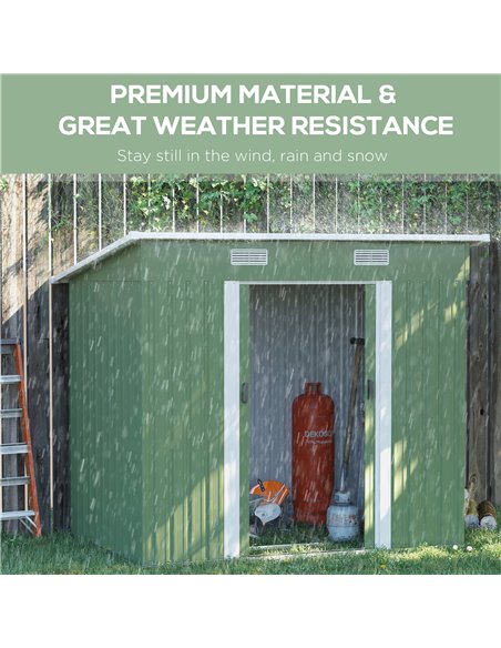 Outsunny 6.8 x 4.3ft Outdoor Garden Storage Shed, Tool Storage Box for Backyard, Patio and Lawn, Light Green 845-496YG - pic 54391 | FastDaddyshop