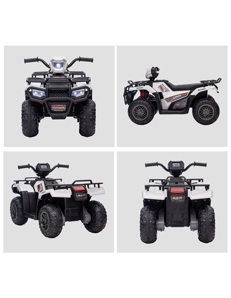 HOMCOM 12V Kids Quad Bike with Forward Reverse Functions, Electric Ride On ATV with Music, LED Headlights, for Ages 3-5 Years -  - pic 5440 | FastDaddyshop
