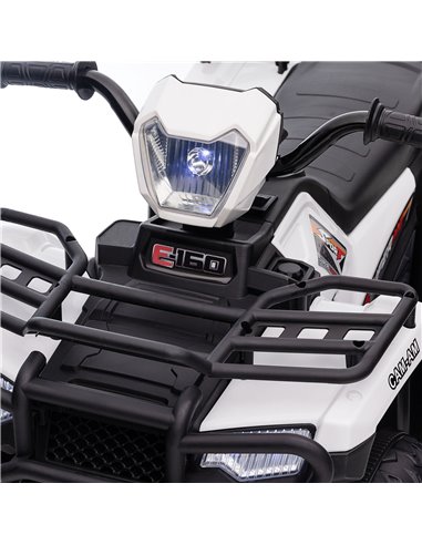 HOMCOM 12V Kids Quad Bike with Forward Reverse Functions, Electric Ride On ATV with Music, LED Headlights, for Ages 3-5 Years - 