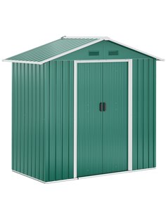 Outsunny 6.5ft x 3.5ft Metal Garden Storage Shed, Green 845-425GN