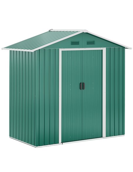 Outsunny 6.5ft x 3.5ft Metal Garden Storage Shed, Green 845-425GN - pic 54423 | FastDaddyshop