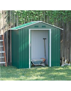 Outsunny 6.5ft x 3.5ft Metal Garden Storage Shed, Green 845-425GN 2