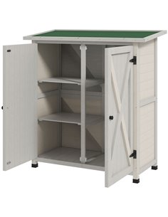 Outsunny Wooden Garden Shed Storage Shed, Light Grey 845-324V01LG