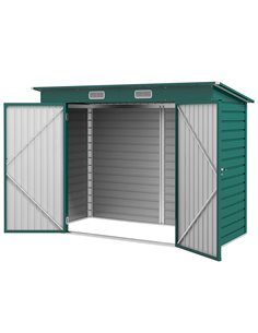 Outsunny 8 x 4FT Galvanised Metal Garden Storage Shed, Green 84H-118V00GN