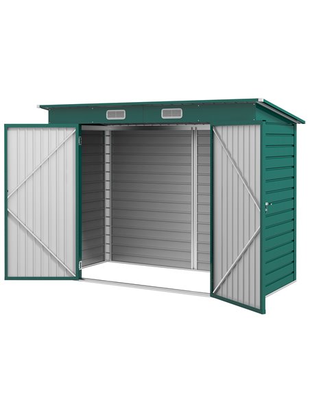 Outsunny 8 x 4FT Galvanised Metal Garden Storage Shed, Green 84H-118V00GN - pic 54459 | FastDaddyshop