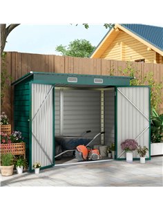 Outsunny 8 x 4FT Galvanised Metal Garden Storage Shed, Green 84H-118V00GN 2