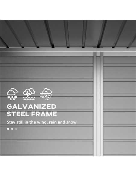 Outsunny 8 x 4FT Galvanised Garden Storage Shed, Metal Outdoor Shed with Double Doors and 2 Vents, Green 84H-118V00GN - pic 54462 | FastDaddyshop