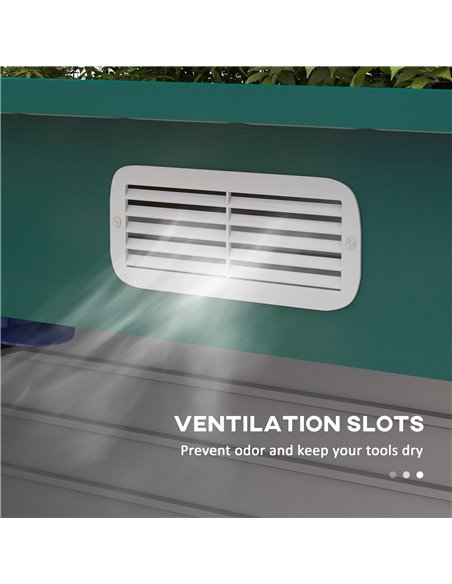Outsunny 8 x 4FT Galvanised Garden Storage Shed, Metal Outdoor Shed with Double Doors and 2 Vents, Green 84H-118V00GN - pic 54464 | FastDaddyshop