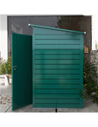 Outsunny 8 x 4FT Galvanised Garden Storage Shed, Metal Outdoor Shed with Double Doors and 2 Vents, Green 84H-118V00GN