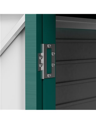 Outsunny 8 x 4FT Galvanised Garden Storage Shed, Metal Outdoor Shed with Double Doors and 2 Vents, Green 84H-118V00GN
