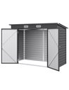 Outsunny 8 x 4FT Galvanised Metal Garden Storage Shed, Grey 84H-118V00GY