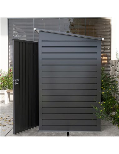 Outsunny 8 x 4FT Galvanised Garden Storage Shed, Metal Outdoor Shed with Double Doors and 2 Vents, Grey 84H-118V00GY