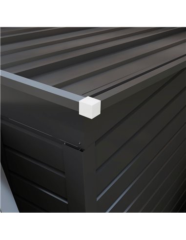 Outsunny 8 x 4FT Galvanised Garden Storage Shed, Metal Outdoor Shed with Double Doors and 2 Vents, Grey 84H-118V00GY