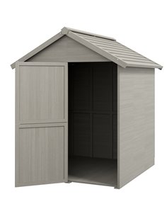 Outsunny 6 x 6.5FT Wooden Shed, Floor Included Garden Storage Shed with Waterproof Apex Roof and Clear Window 84H-099V00GY