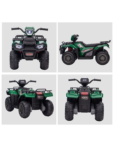 HOMCOM 12V Kids Quad Bike with Forward Reverse Functions, Electric Ride On ATV with Music, LED Headlights, for Ages 3-5 Years - 