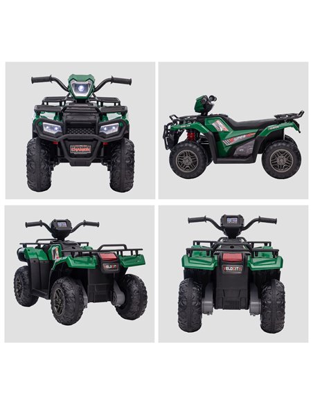 HOMCOM 12V Kids Quad Bike with Forward Reverse Functions, Electric Ride On ATV with Music, LED Headlights, for Ages 3-5 Years -  - pic 5448 | FastDaddyshop