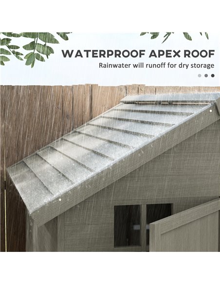 Outsunny 6 x 6.5FT Wooden Shed, Floor Included Garden Storage Shed with Waterproof Apex Roof and Clear Window 84H-099V00GY - pic 54482 | FastDaddyshop