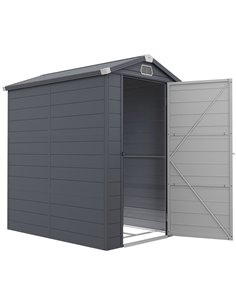 Outsunny 4 x 6ft Garden Shed with Foundation Kit, Grey 845-410V03CG
