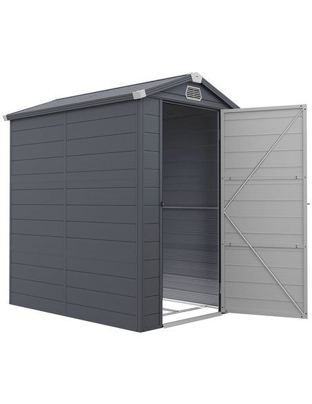 Outsunny 4 x 6ft Garden Shed with Foundation Kit, Grey 845-410V03CG - pic 54486 | FastDaddyshop