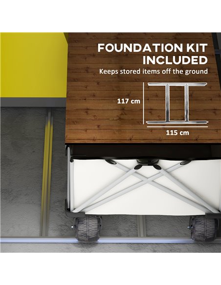 Outsunny 4 x 6ft Garden Shed with Foundation Kit, Polypropylene Outdoor Storage Tool House with Ventilation Slots and Lockable D - pic 54491 | FastDaddyshop